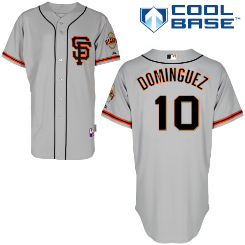 Chris Dominguez #10 MLB Jersey-San Francisco Giants Men's Authentic Road 2 Gray Cool Base Baseball Jersey